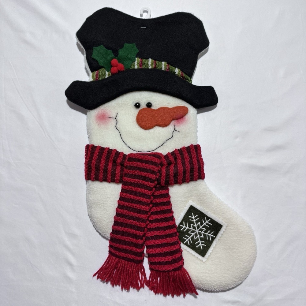 3D Snowman Fleece Christmas Stocking Holiday 17"/18" NEW Prima Creations 2009